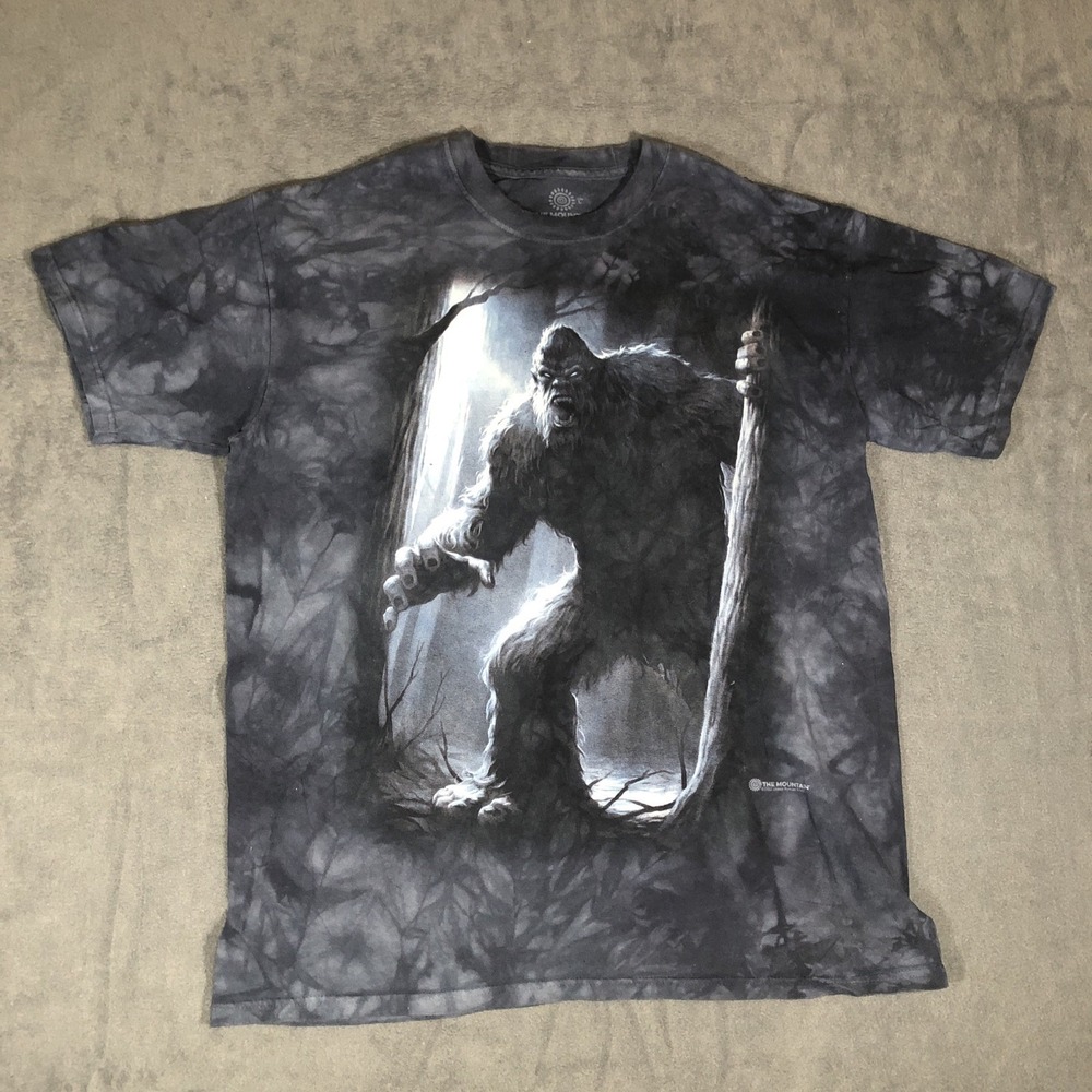 The Mountain Bigfoot T-shirt Tie Dyed Blue Size Large Preowned